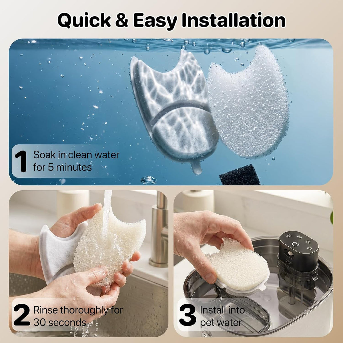PartsBling Replacement Filters for 4.2L Cat Water Fountain