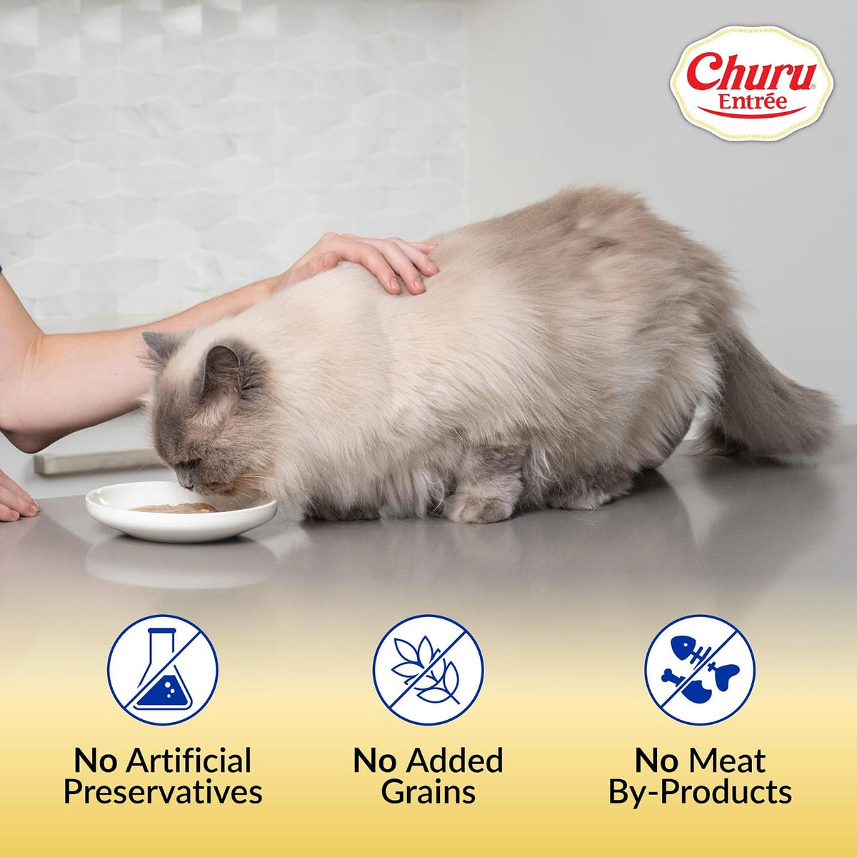INABA Churu Entree Bisque Senior Wet Cat Food, Chicken Tuna, 6ct