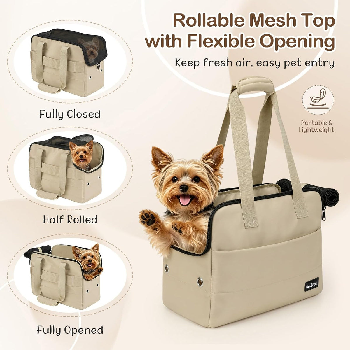 VavoPaw Dog Purse Carrier for Small Dogs,Puppy Travel Tote Bag Up to 11 lbs