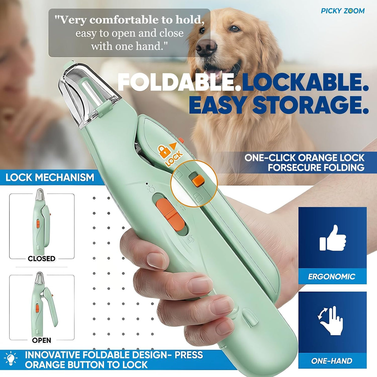 2-in-1 Dog & Cat Nail Clippers and Grinder with LED Light