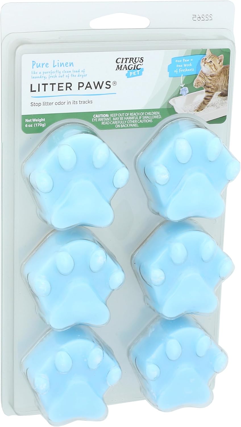 Citrus Magic Pet Odor Eliminator Litter Paws, Fresh Linen, 2 Pack