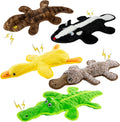 No Stuffing Dog Squeak Toys, 5 Pack Chew Toys for Small to Large Puppies | Durable Plush Puppy Teething Toys, Interactive to Keep Pets Busy, Toss Fetch Tug Play, Best Birthday Gift