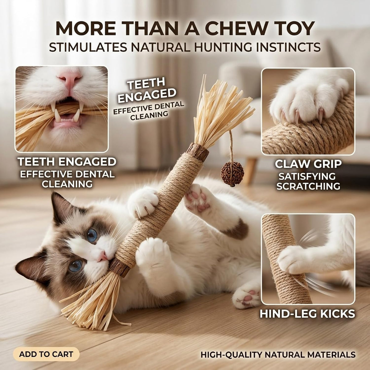7PK Silvervine Cat Chew Sticks, Natural Dental Treat for Kittens
