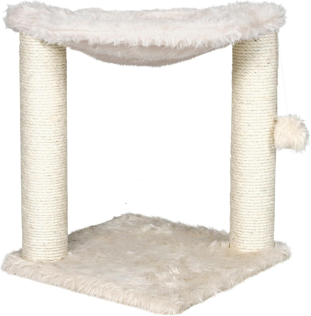 TRIXIE Baza 19.7-in Sisal Cat Tree with Plush Hammock and Toy, Cream