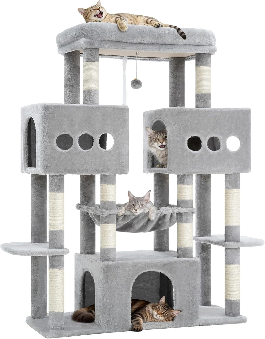 Hey-brother Cat Tree Tower with Sturdy Wide Base, Large Platforms, MPJ083W