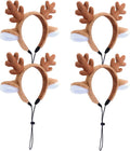 Beviliu 4pack Dog Reindeer Antlers Headband, Dog Christmas Antlers Costume