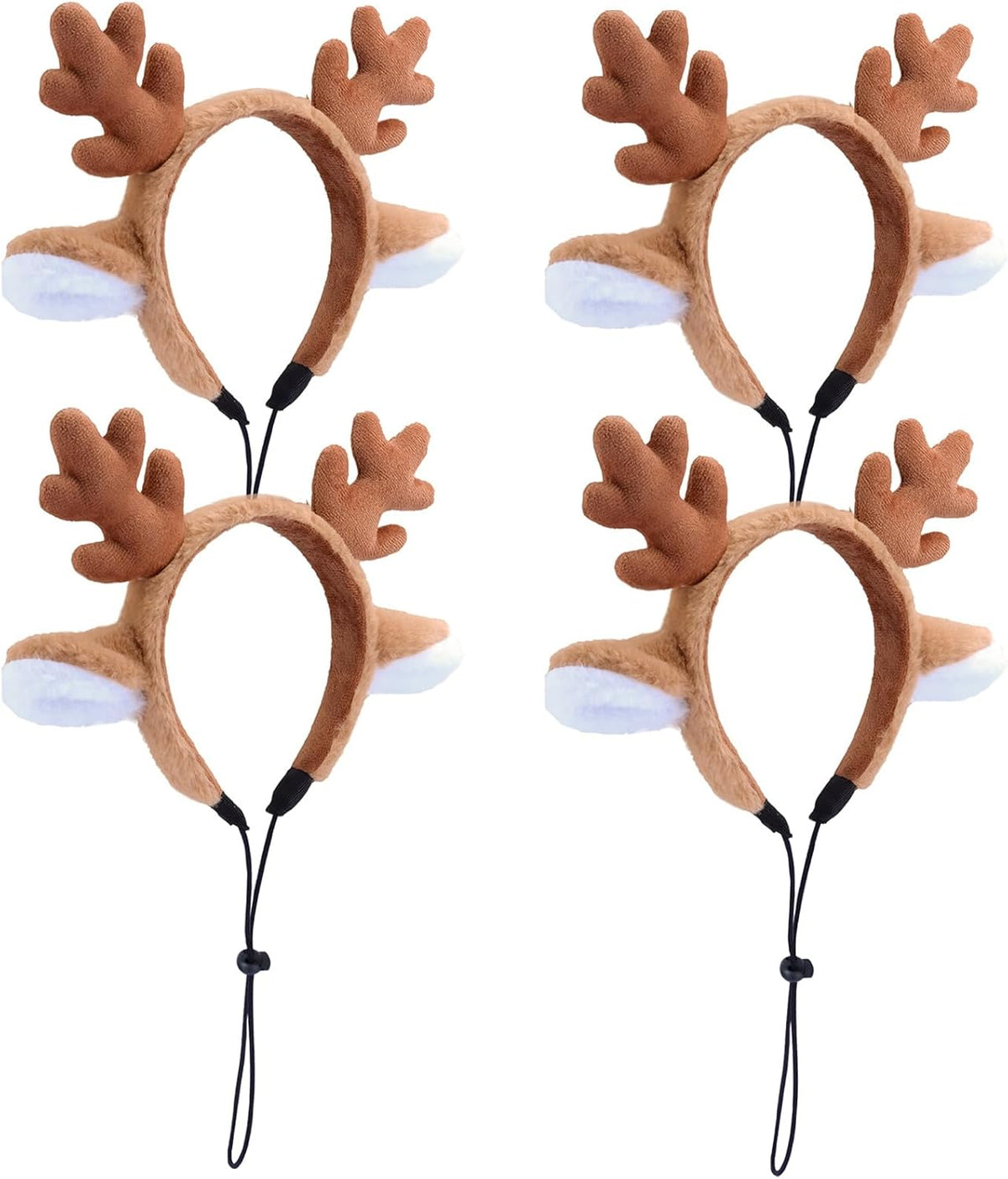 Beviliu 4pack Dog Reindeer Antlers Headband, Dog Christmas Antlers Costume
