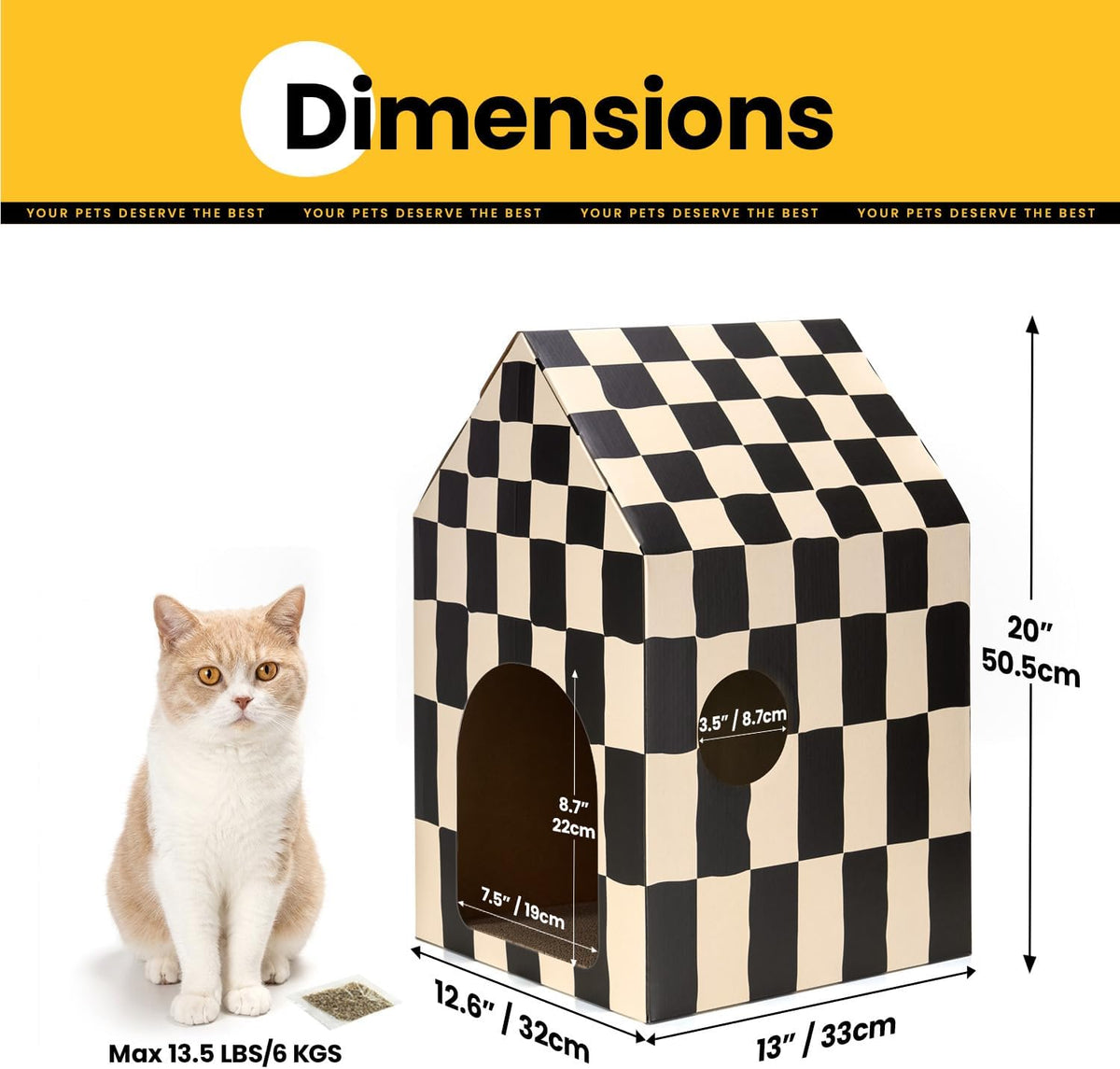 Conlun 2-Pack Cat Scratching Pad House Indoor Cave <13 lbs