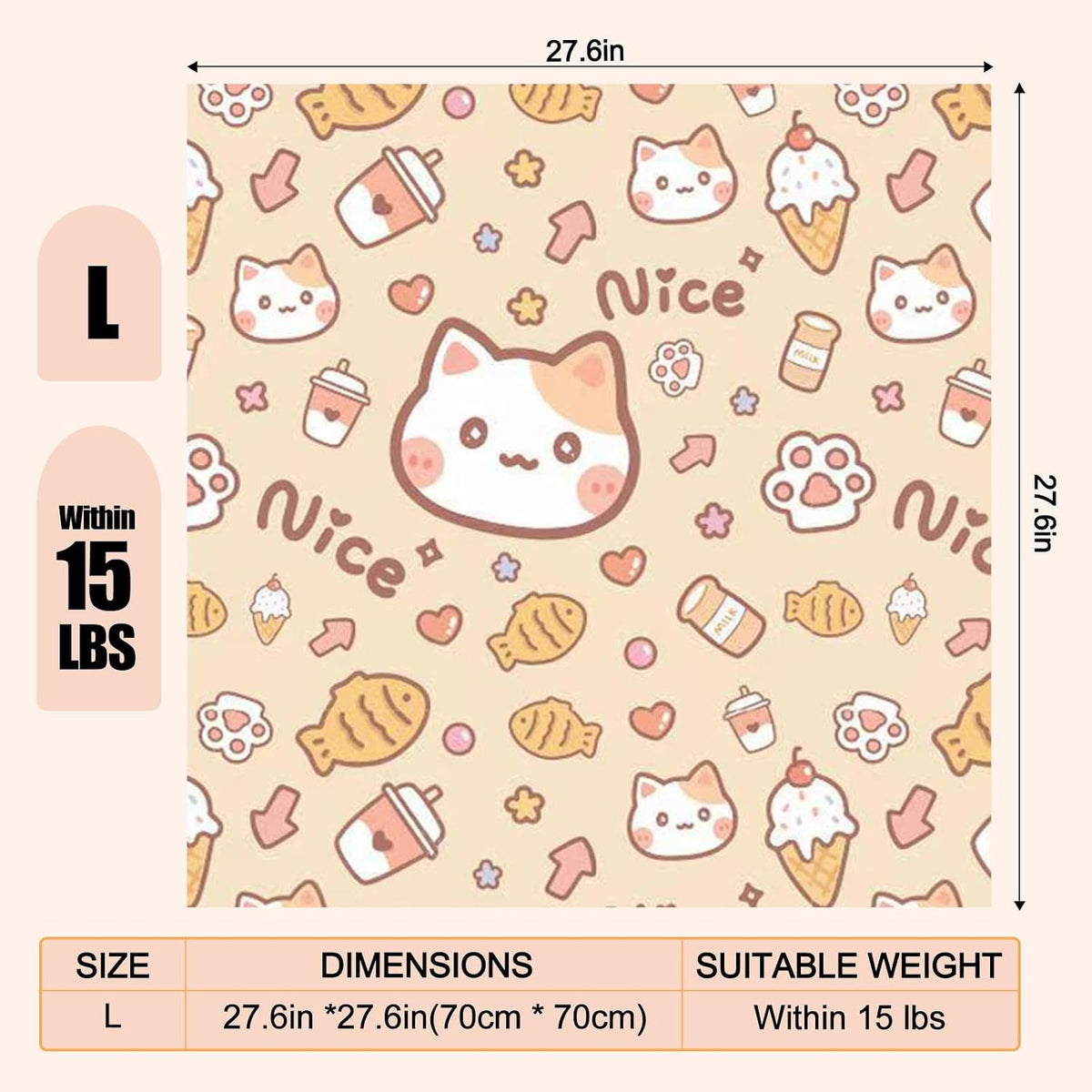 27.6" Cat Grooming Wrap Cat Wrap for Cutting Nails L(Within 15lbs)