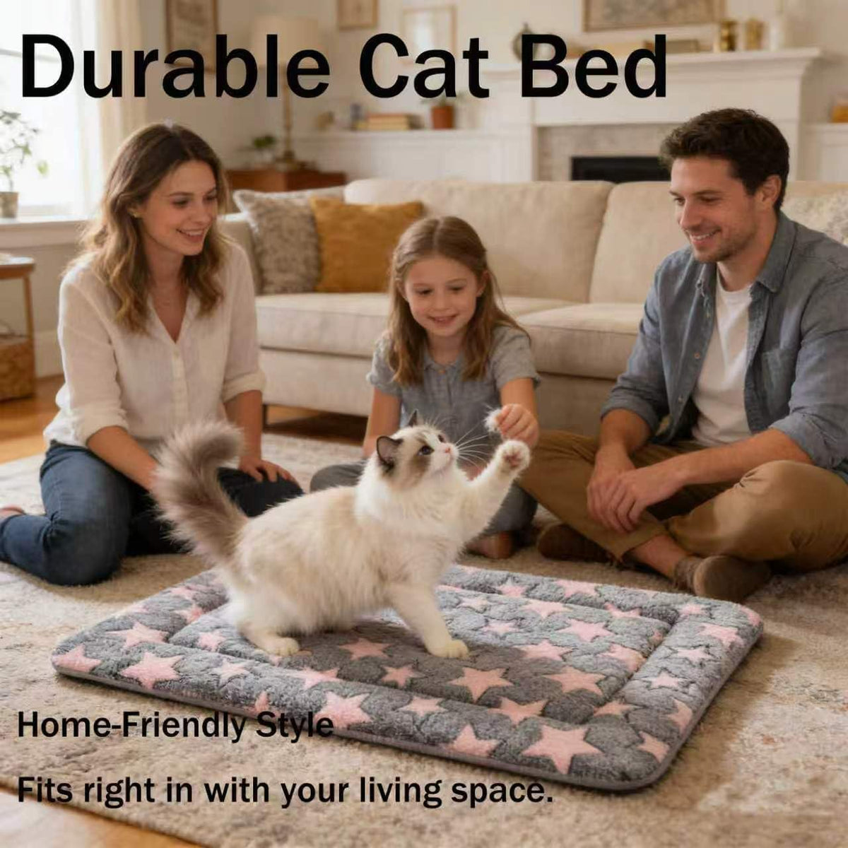 Cat & Dog Bed Mat - Reversible Dog Crate Bed Mats, Soft & Breathable Kennel Pad, Durable Crate Bed for Extra Small Dogs & Cats