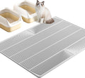 TRZZ XXL Cat Litter Mat, Large Silicone Waterproof Mat, Light Gray