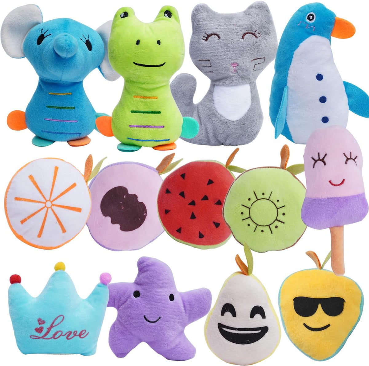 HDMOTU Pack of 26 Soft Small Medium Dog Squeaky Toys,Cute Puppy Favorite Comfortable Squeakers Toy,Multicolored for Puppy | Cute Puppy Favorite, Dog Comfortable Plus Chew Squeakers Toy, For Puppy