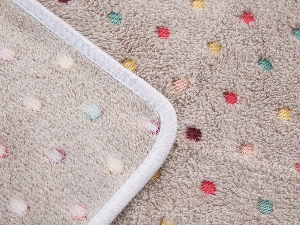 Luciphia 1 Pack 3 Blankets Super Soft Cute Dot Pattern Pet Blanket Flannel Throw for Dog Puppy Cat Medium(30x20), Brown