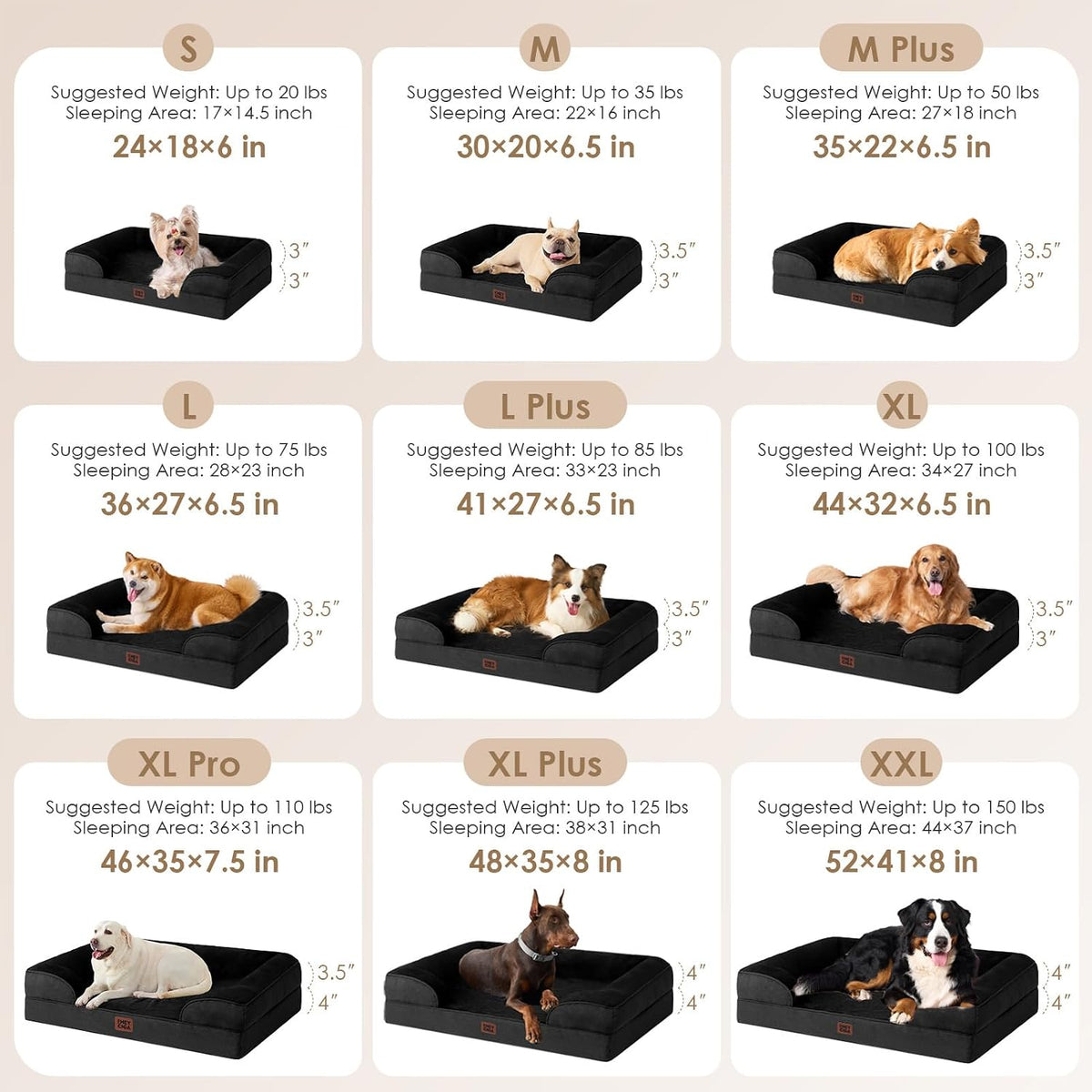 EHEYCIGA Orthopedic XXL Dog Bed, Waterproof Washable XL Big Pet Bed 46"