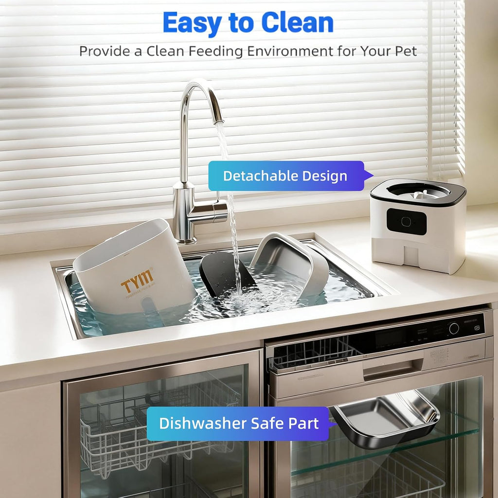 Dual Automatic Cat Feeder 7L WiFi Dry Food Dispenser for 2 Cats Muti Pets