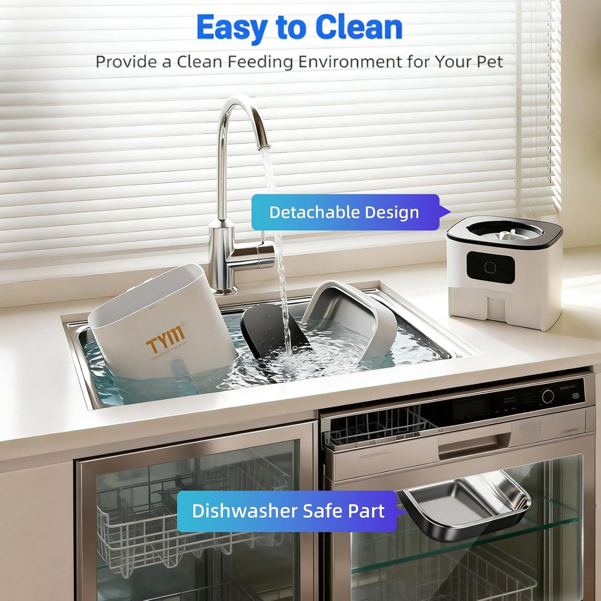 Dual Automatic Cat Feeder 7L WiFi Dry Food Dispenser for 2 Cats Muti Pets