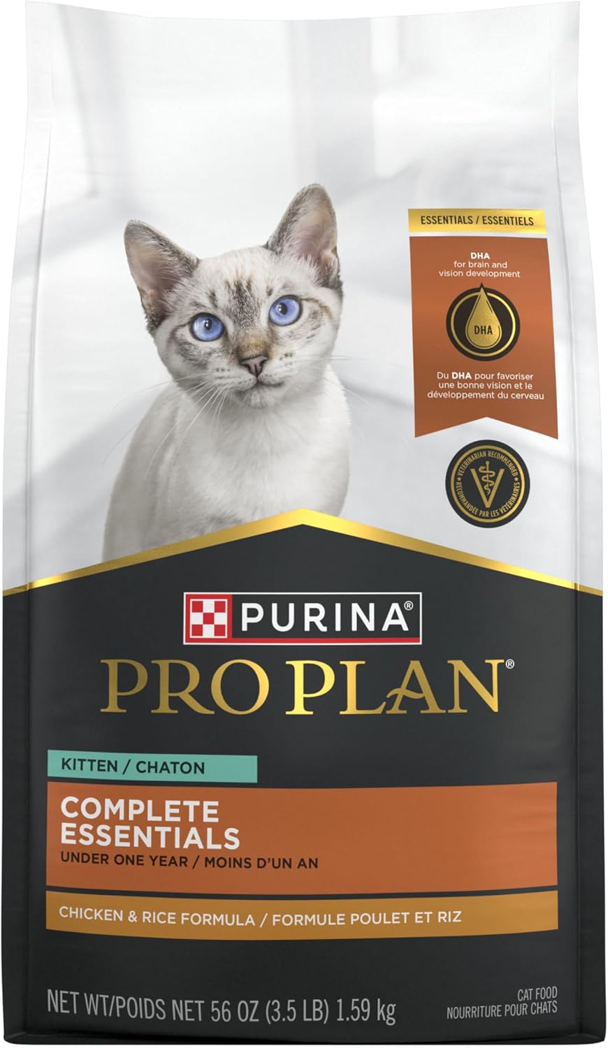 Purina Pro Plan Complete Essentials Kitten Food, Chicken & Rice, 3.5 lb Bag