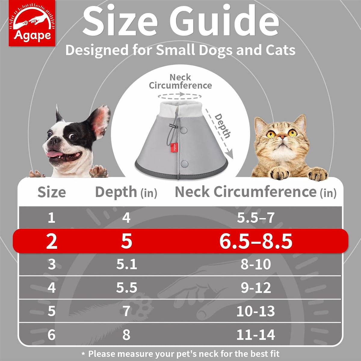 Agape Soft Dog Cone for Small Dogs & Cats, Recovery Collar to Stop Licking