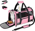 17 inch Soft Cat Carrier with Shoulder Strap for Travel, Pink