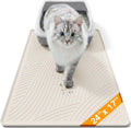 Cat Litter Box Mat - SM Small Medium Size 24 x 17 in, Water Proof, Kitty Litter Trapping Mat, Easy to Clean, Scatter Control, Odorless, Pet Supplies for Indoor Cats, Warm Beige