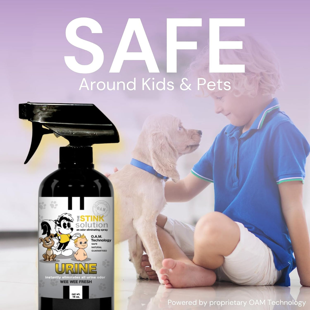 The Stink Solution Urine Odor Eliminator Spray, WeeWee Fresh, 16 oz & 4 oz
