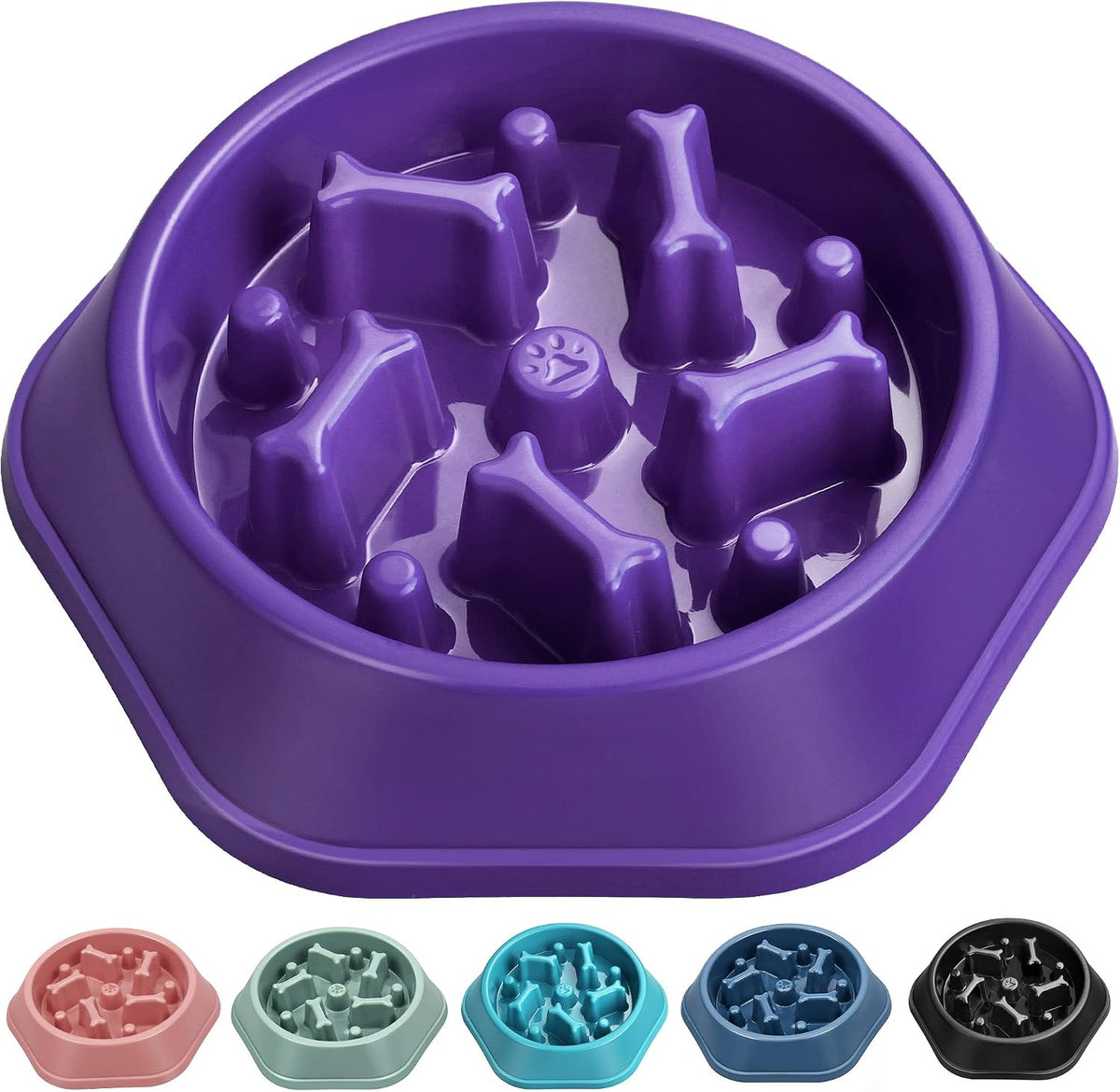 UPSKY Slow Feeder Dog Bowl Anti-Chocking Slower Feeding Pet Puzzle Bowls | Interactive Bloat Stop Dog Food Dishes, Non-Slide Dogs Lick Treat for Small Medium, Slow-Eating Maze Design, Easy to Clean 