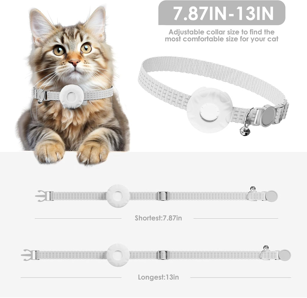 Cat Tracker with Cat Tracker Collar, Mini GPS Tracker, Lightweight Pet Trackers, No Subscription No SIM Card Required, Trackers Finder Tag for Vehicles, Pets, Kids, Longer Battery Life, White