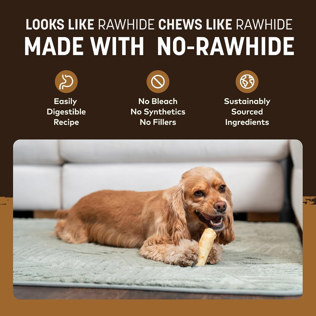 Earth Animal No Hide Dog Chews - Rawhide Free Small Rolls 2 Count Venison