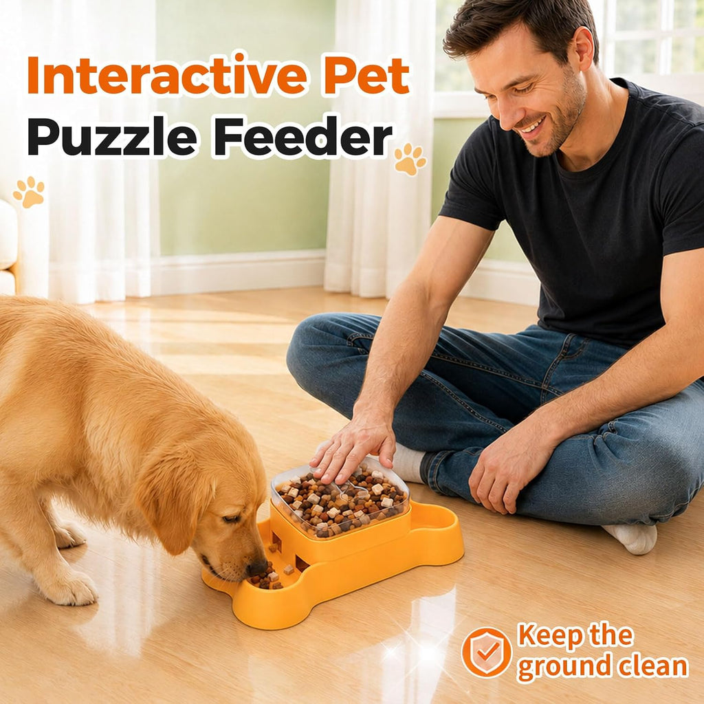 Dog Treat Dispenser Toy, Slow Feeder Puzzle Bowl for Small Dogs and Cats