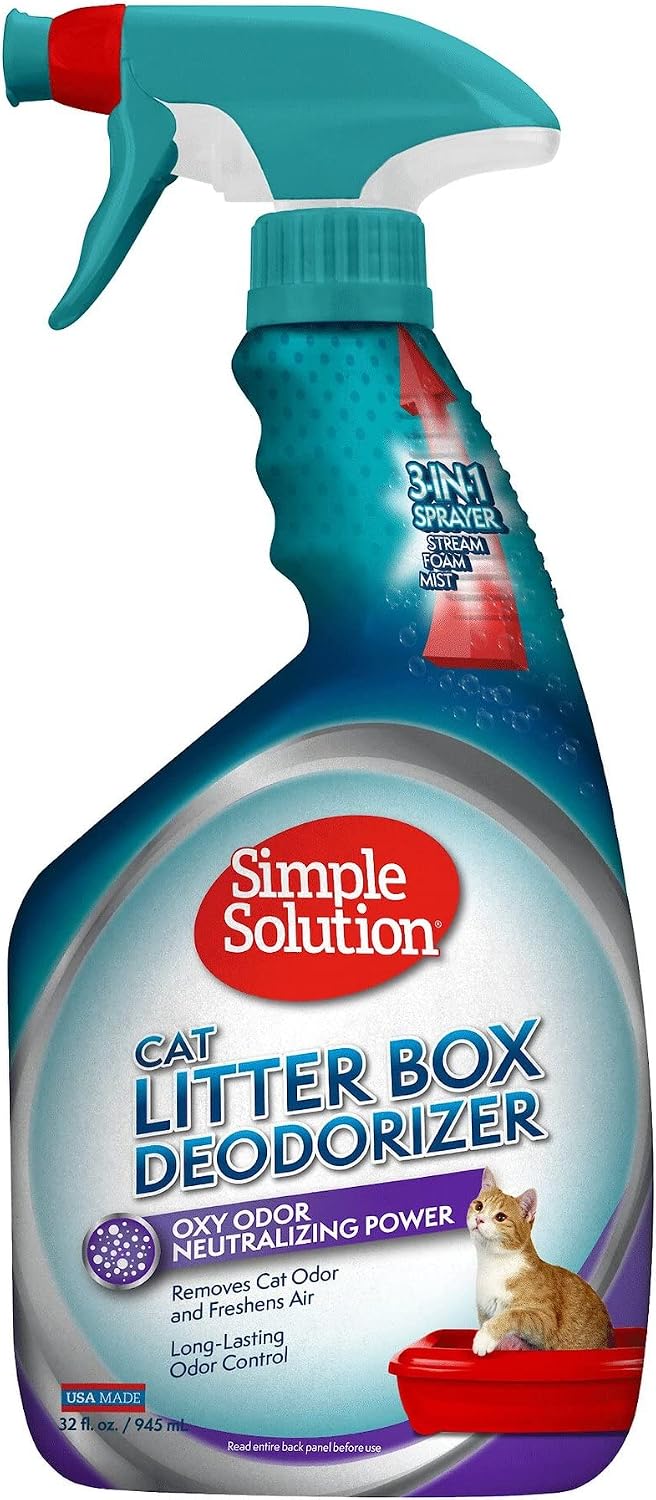 Simple Solution Cat Litter Deodorizer, Litter Box Odor Eliminator, 32oz
