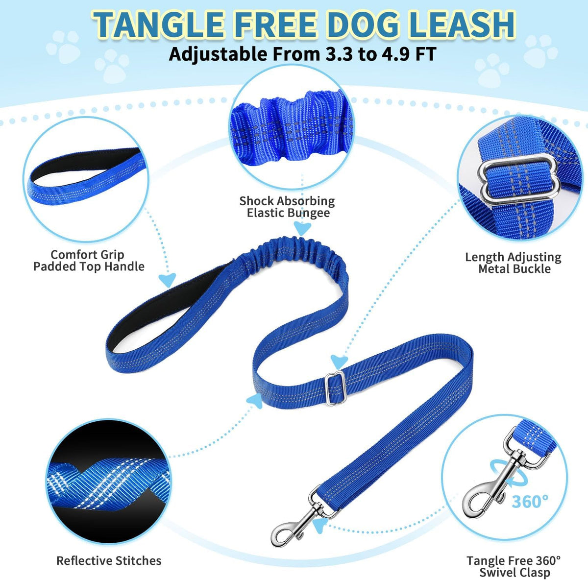 SlowTon No Pull Small Dog Harness and Leash Set with Front Clip