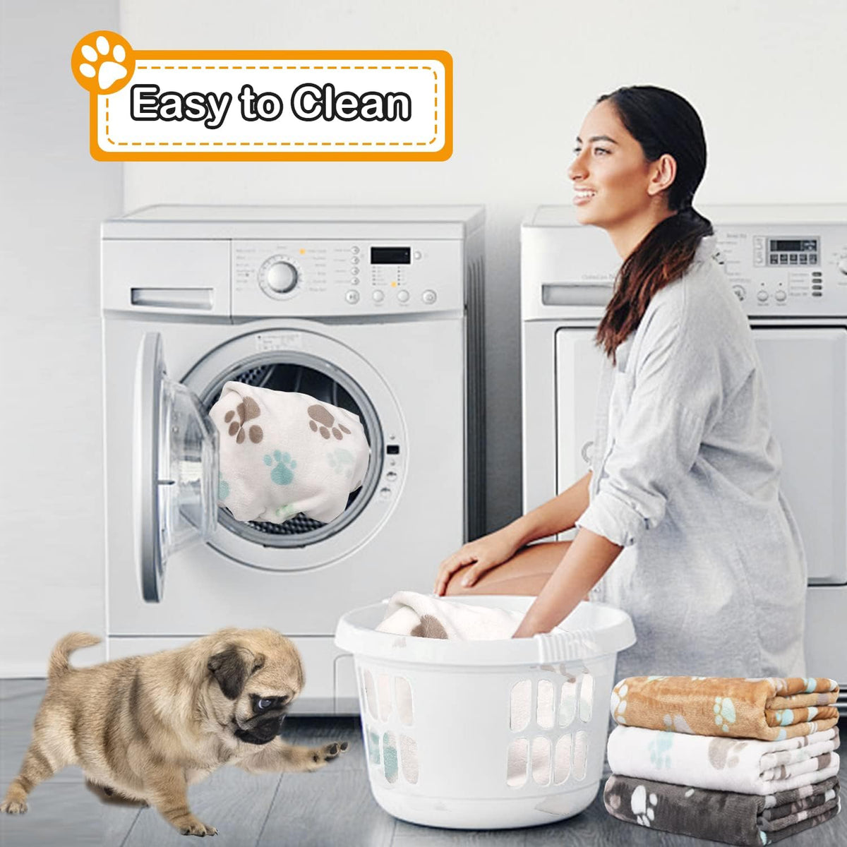Rezutan 3 Pack Premium Soft Dog Blanket for Medium Dogs Puppy & Cat