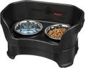 Neater Pet Brands Neater Feeder Deluxe Mess Proof Dog Bowls Elevated for Medium Dogs 19-40 lbs, Made in USA, No Spill Raised Dog Food Bowl Stand Feeding Station, Food and Water Bowl Set, Black 