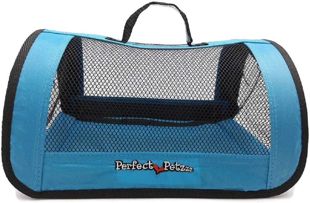 Pet Travel Bag for Originals & Minis, Small Pet Carrier w/Mesh & Nylon Lining, Dog Carrier for Medium Dogs, Versatile Kitten Carrier & Puppy Carrier, Easy to Clean, Blue - Perfect Petzzz