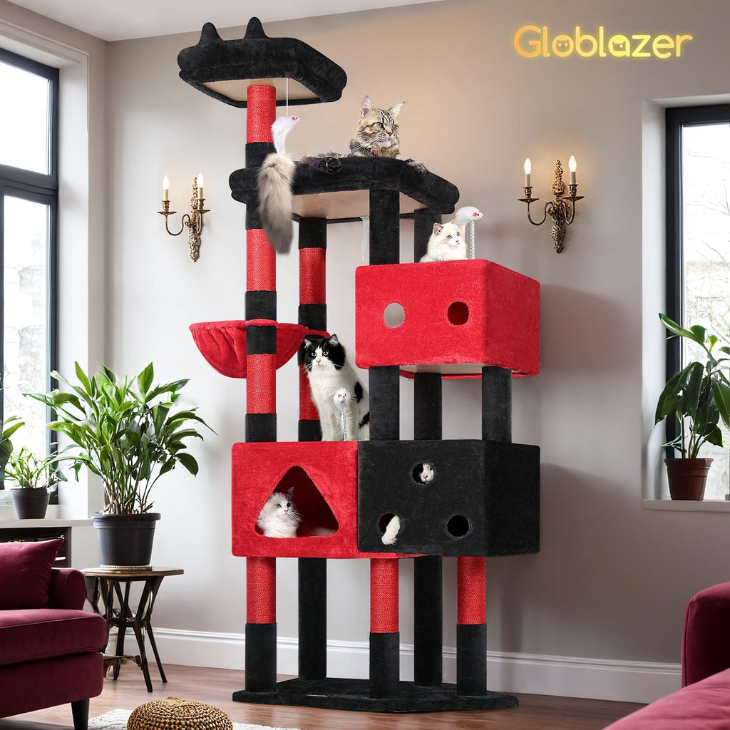 Globlazer Extra Large Gothic Cat Tower for Big Cats 20 lbs, 81in, F81