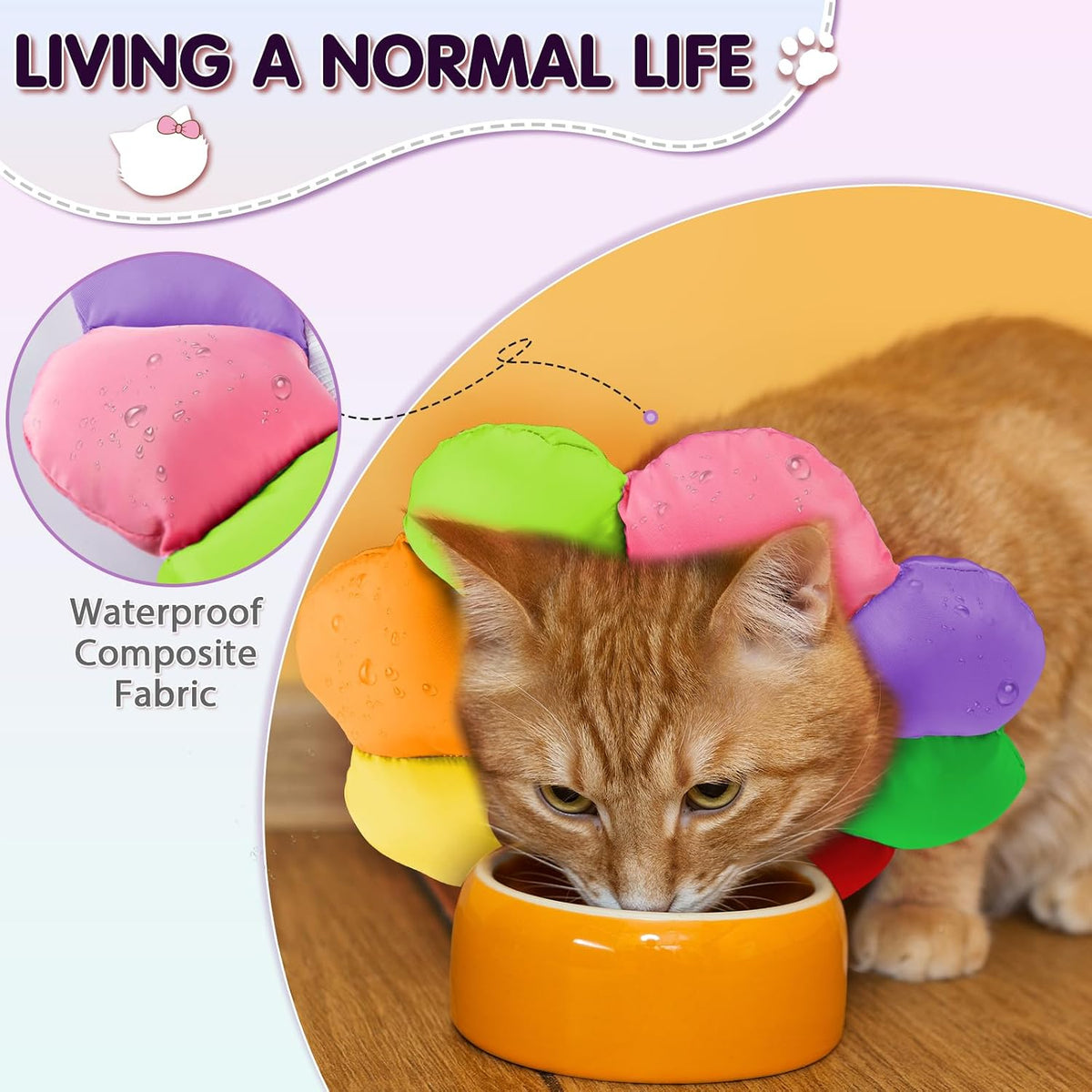ANWA Waterproof Cat Cone Collar Soft, Cat Donut Collar After Surgery