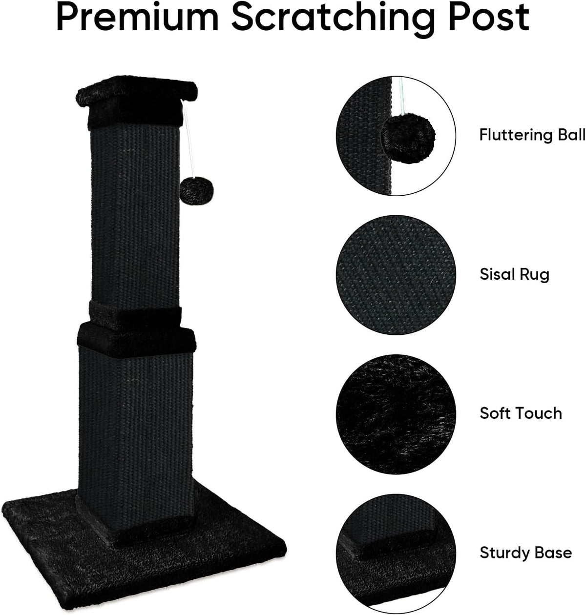 Cat Scratching Post for Indoor Cats, 32Inch Sisal Cat Scratcher