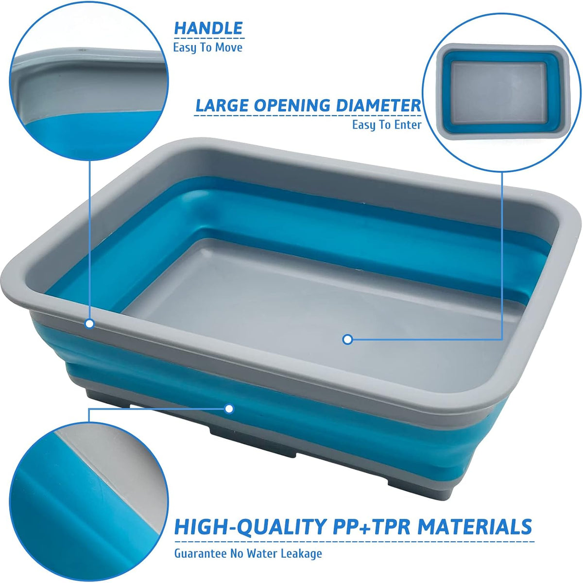 Fhiny Open Cat Litter Box, Kitten Potty Pan Semi-Enclosed Foldable Waterproof Travel Toilet Low Entrance for Indoor Cats Small Pet Kitty Rabbit Supplies Easy to Clean and Assemble