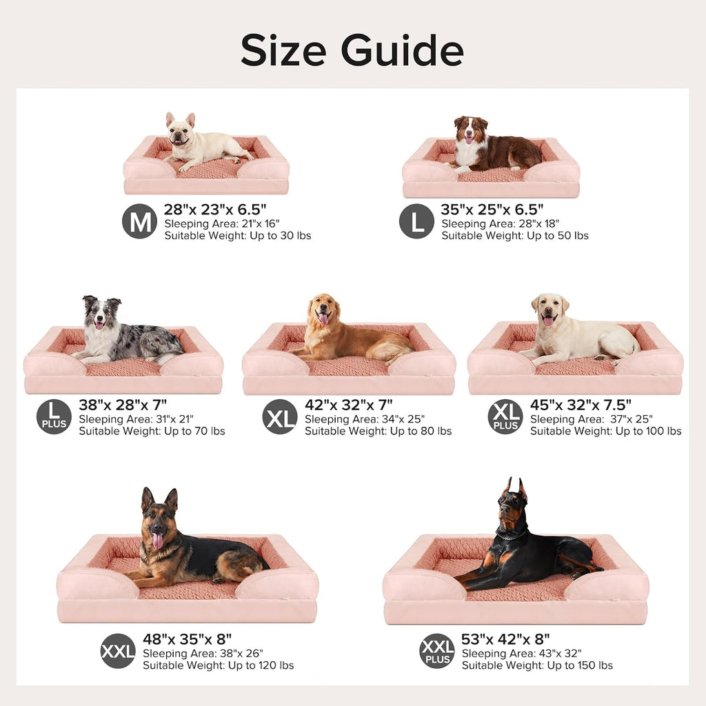 INVENHO Jumbo Orthopedic Dog Bed for Extra Large Dogs, Waterproof, Egg-Crate Foam Dog Couch Bed with Washable Removable Cover, Waterproof Lining and Nonskid Bottom
