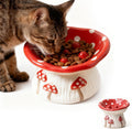 Cat Slow Feeder Bowl, Ceramic Slow Feeder Cat Bowls, Cute Mushroom Elevated Cats Bowl, Anti-Fatigue & Anti-Vomiting