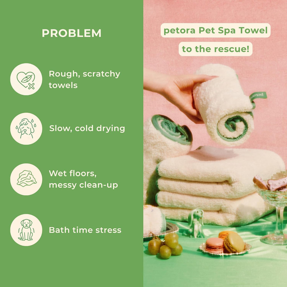 petora Rub Me More Pet Spa Towels, 2-Piece Set