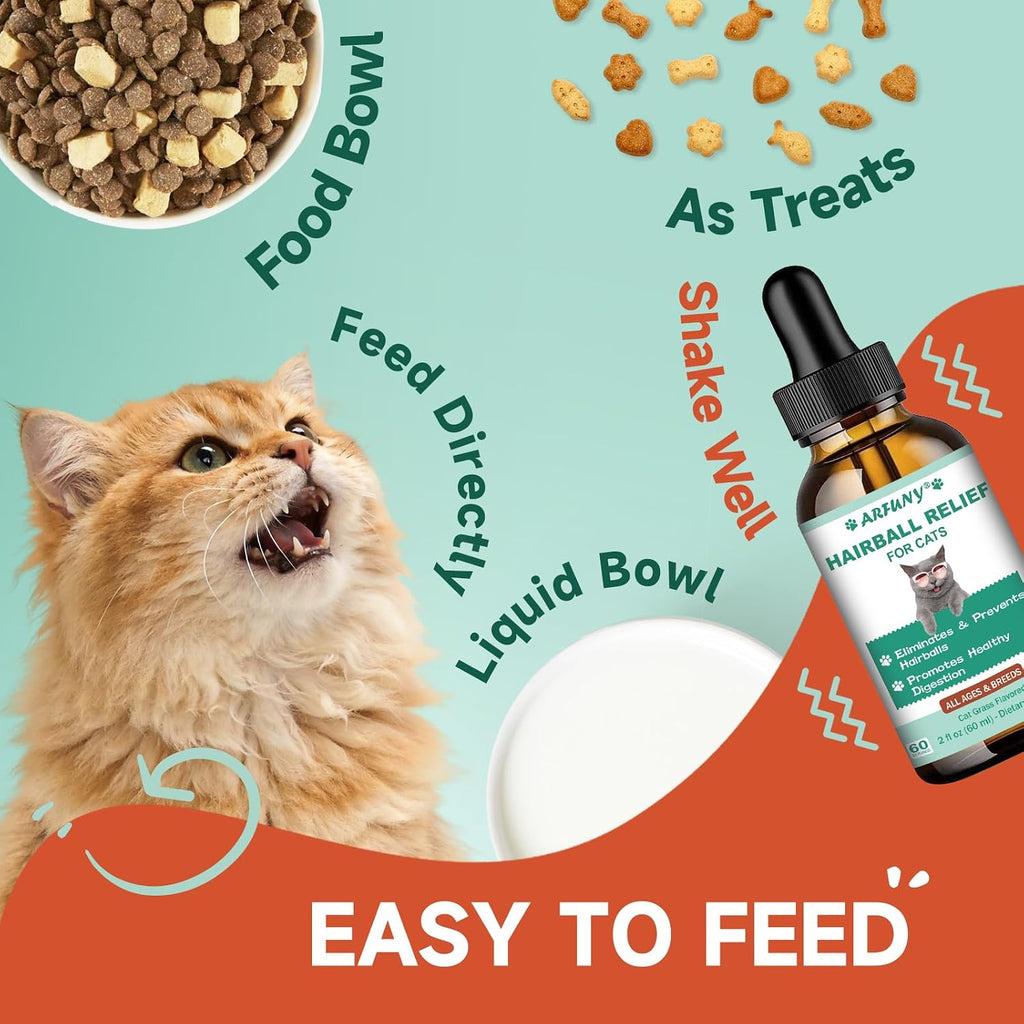 2-Pack Hairball Treatment for Cats, Cat Hairball Remedy, 120ML