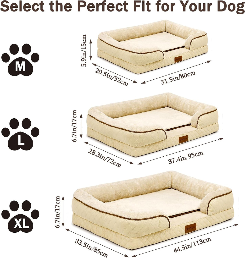 Dog Bed with Reusable Potty Pad - 44.5" x 33.5" x 6.7" Beige