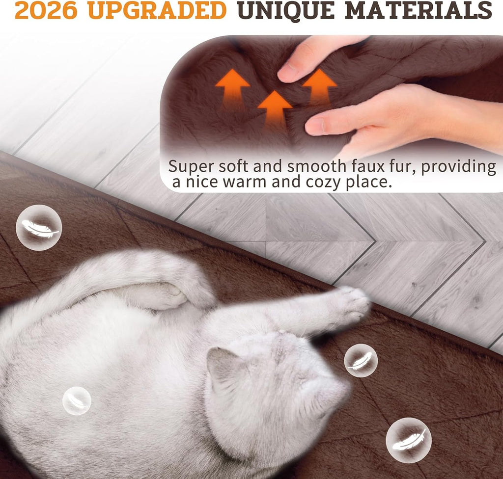 NWK Self Warming Thermal Pet Mat for Dogs and Cats (Coffee Brown, Large)