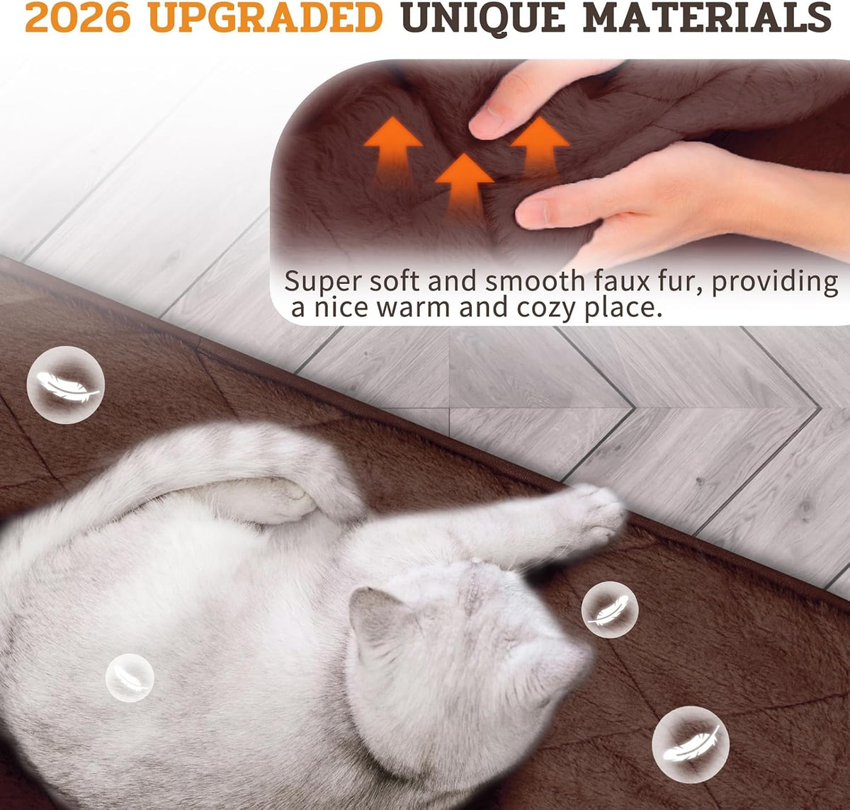 NWK Self Warming Thermal Pet Mat for Dogs and Cats (Coffee Brown, Large)