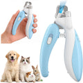 Dog & Cat Nail Clippers with LED Light, Illuminates Nails Helps See Quick, Pet Nail Trimmer with Sharp Stainless Steel Blades, Nail Catcher, Safety Lock for Dogs, Cats, Rabbits, Guinea Pigs (Blue)