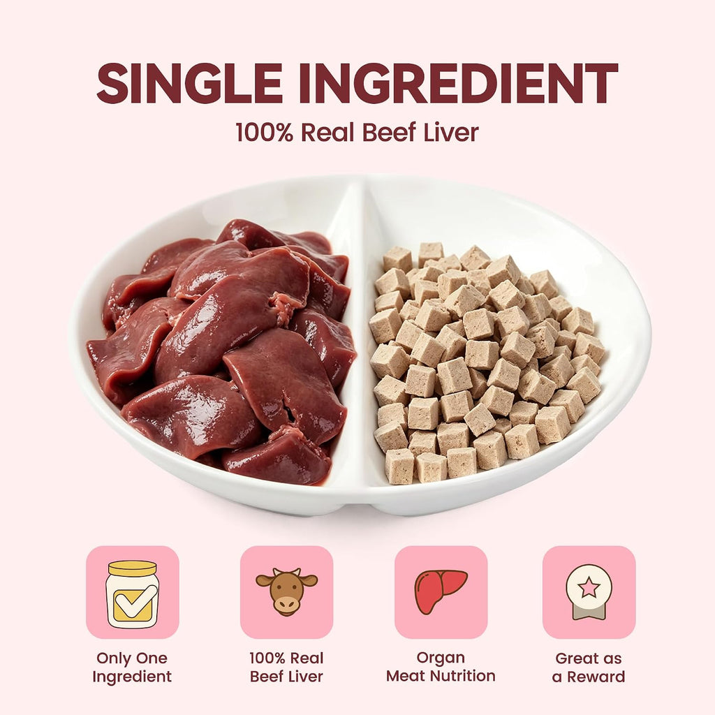 Freeze Dried Beef Liver Cat Dog Treats 2oz