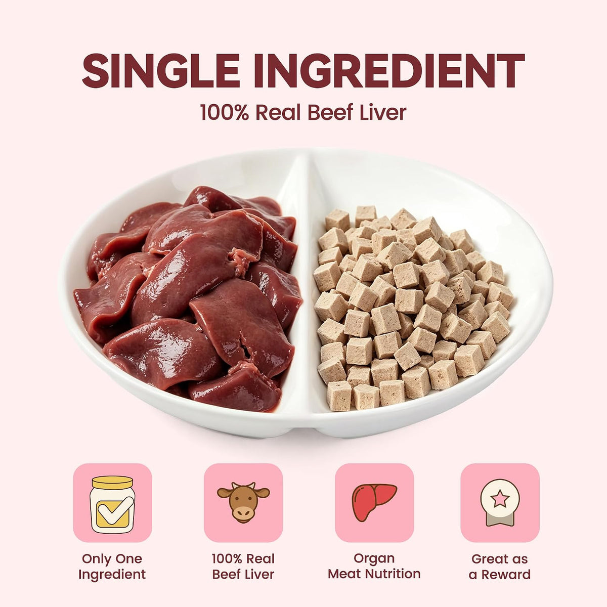 Freeze Dried Beef Liver Cat Dog Treats 2oz