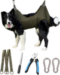 Kkiimatt 10 in 1 Dog Pet Grooming Hammock Harness with Nail Clippers, Nail File,XL Size Dog Hammock for Nail Trimm,Grooming Sling Holder Hanger Restraint for Claw Care 