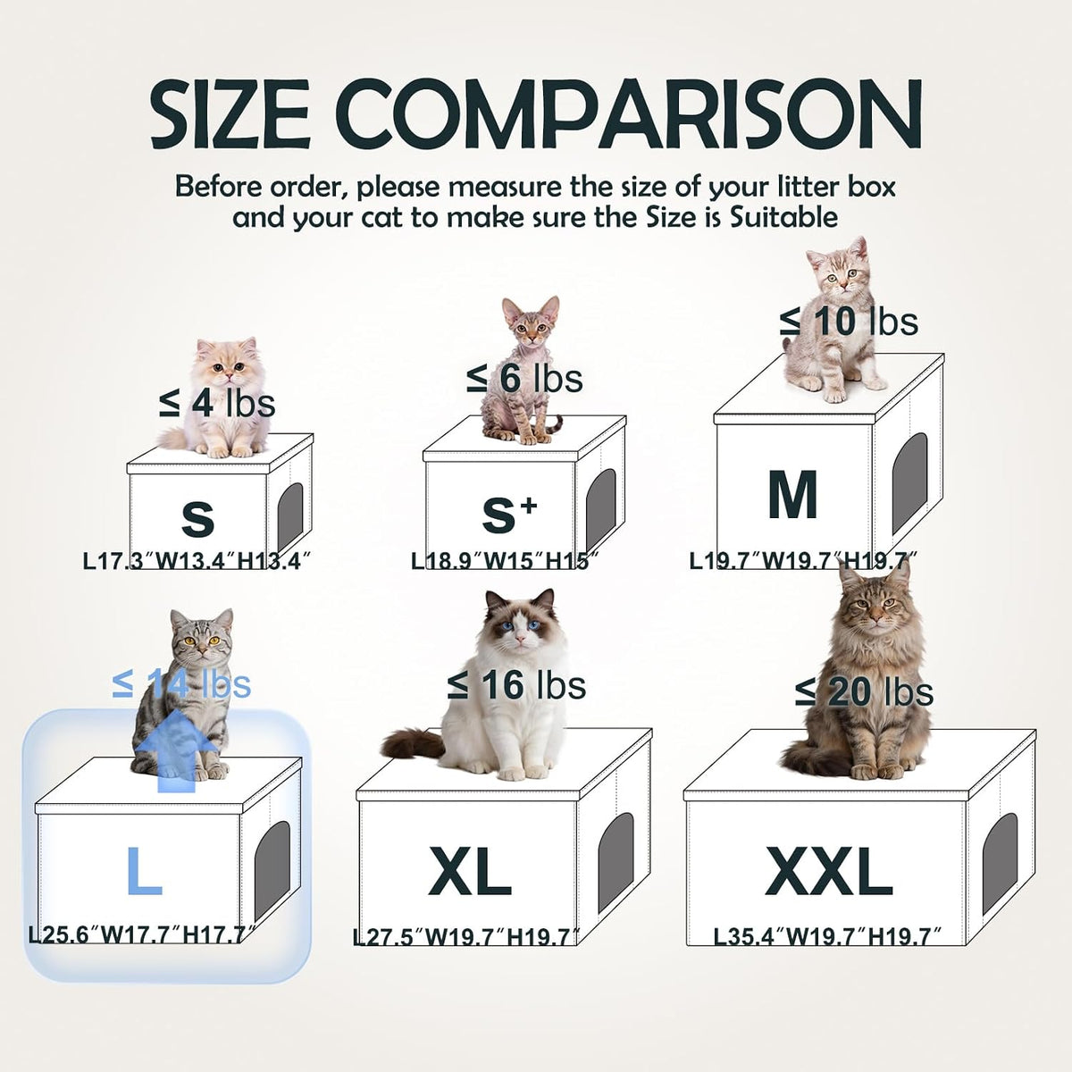 MEEXPAWS Cat Litter Box Enclosure Furniture L Velvet Lift Design Lid | Large Hidden Cat Washroom Bench Ottoman, Storage Cabinet Dog Proof,Urine Proof, Easy Clean, Quick Assembly, Black